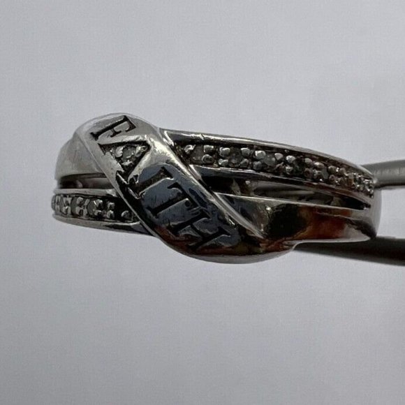 925 Sterling Silver Gemstone Birthstone and Blue Sapphire 3  925 STERLING SILVER RING WITH COLORLESS SAPPHIRE  SIZE 7